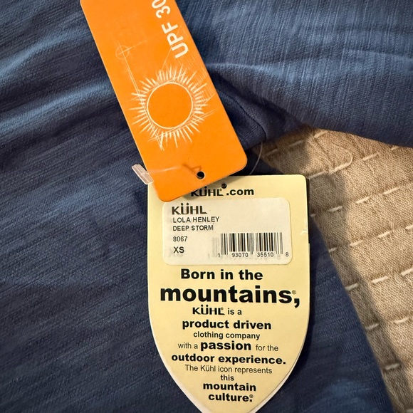 Kuhl Lola Henley Blue Long Sleeve Women's Top - Picture 3 of 6